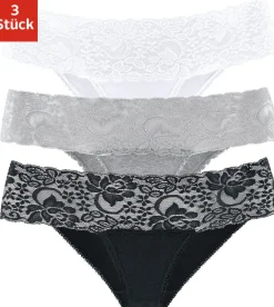 Unterhosen|Vivance Brasilslip weiß,grau-meliert,schwarz