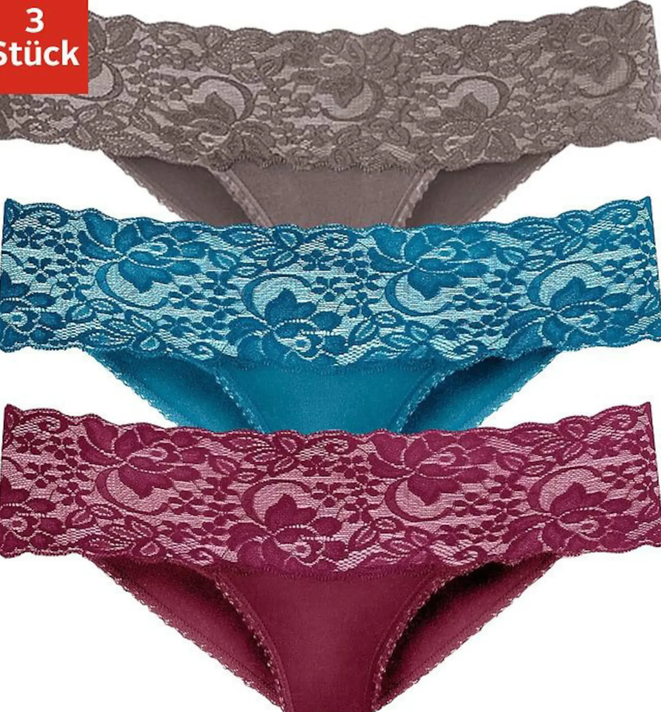 Unterhosen|Vivance Brasilslip petrol,taupe,bordeaux