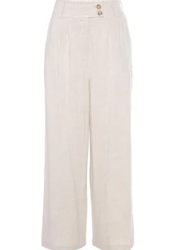Strandmode|Hosen|LASCANA Bundfaltenhose sand