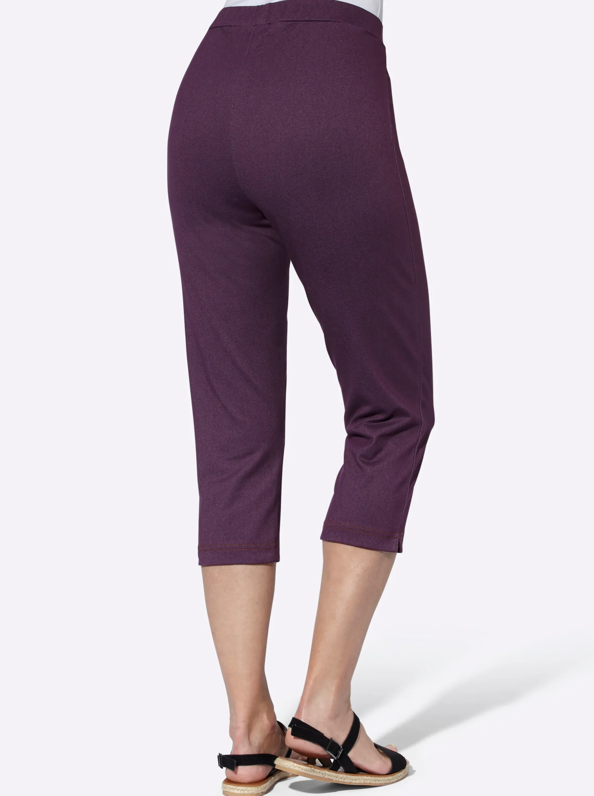 Hosen| Caprihose in Jeans-Optik traube