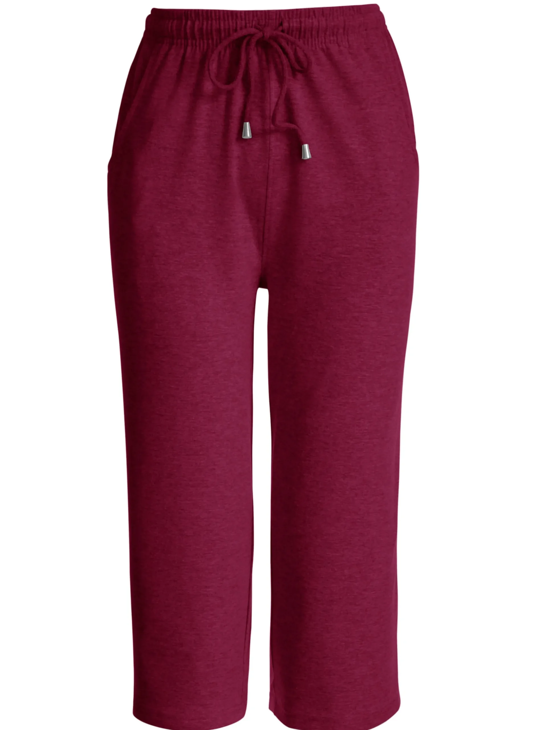 Homewear|Homewear| Caprihose in Stretch-Qualität bordeaux
