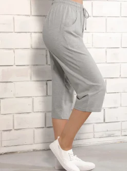 Homewear|Hosen| Caprihose in Stretch-Qualität grau