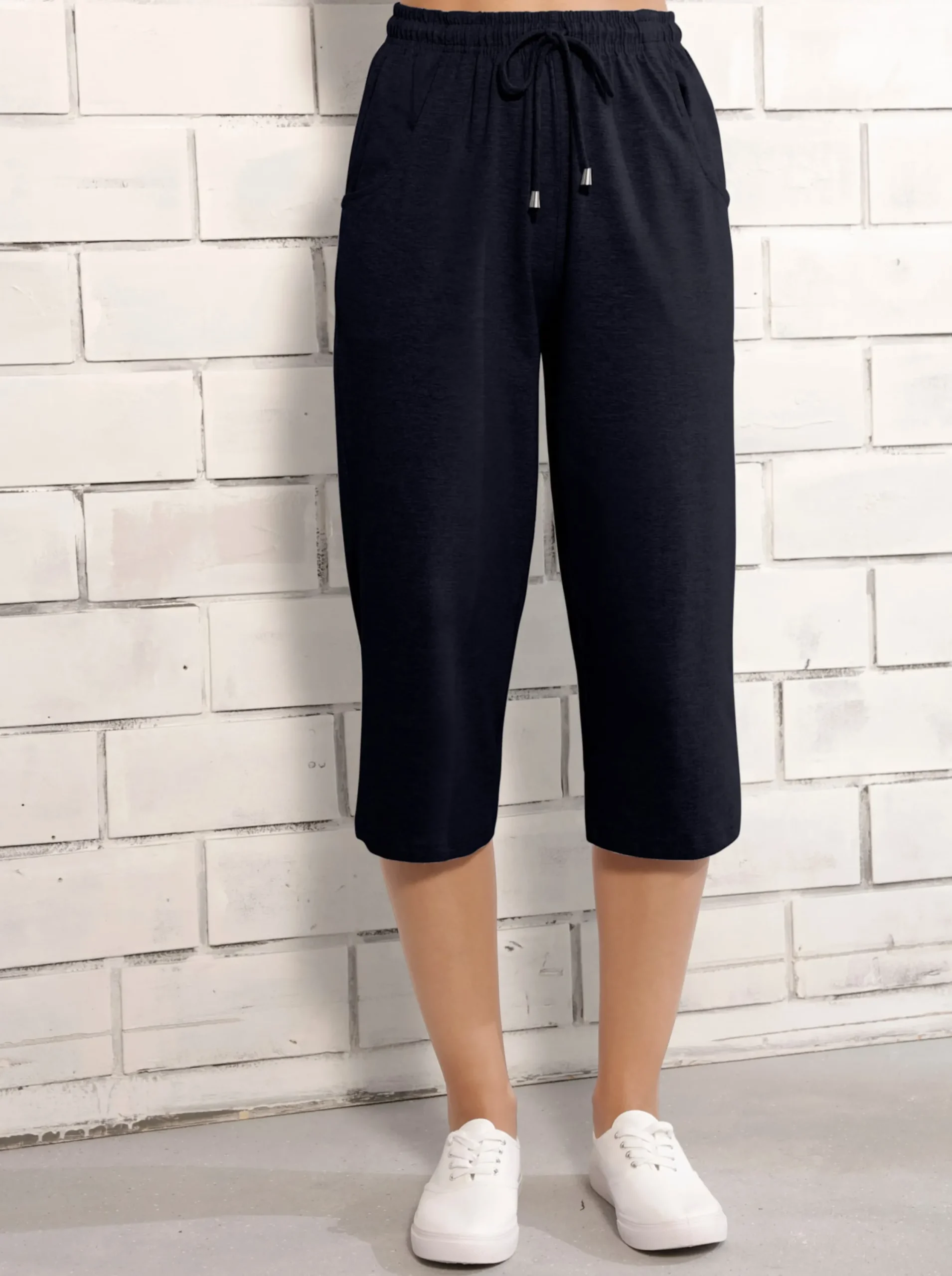 Homewear|Homewear| Caprihose in Stretch-Qualität marine