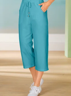 Homewear|Homewear| Caprihose in Stretch-Qualität türkis