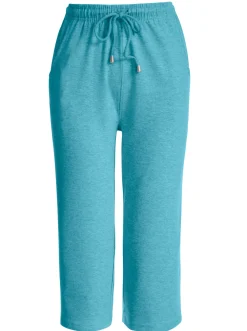 Homewear|Homewear| Caprihose in Stretch-Qualität türkis