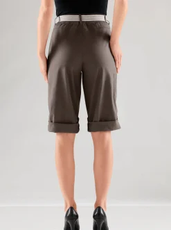 Hosen| Caprihose inklusive Gürtel schokobraun