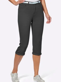 Basics| Caprihose inklusive Gürtel schwarz