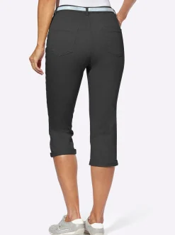 Basics| Caprihose inklusive Gürtel schwarz