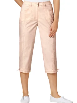 Hosen| Caprihose mit Gummizug am Beinabschluss rosé
