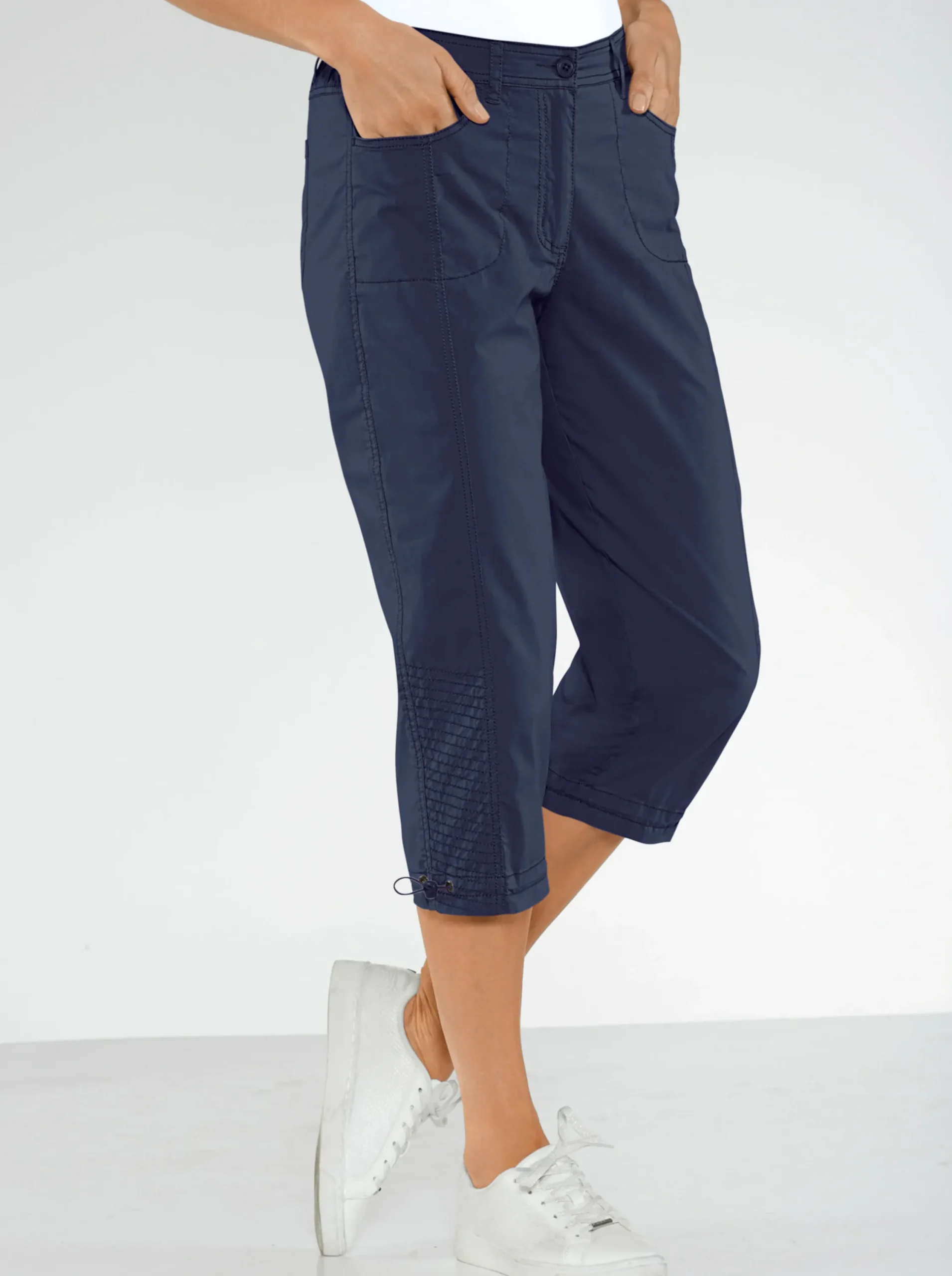Hosen| Caprihose mit Gummizug am Beinabschluss nachtblau