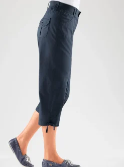 Hosen| Caprihose mit weitenverstellbarem Saum marine