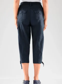 Hosen| Caprihose mit weitenverstellbarem Saum marine