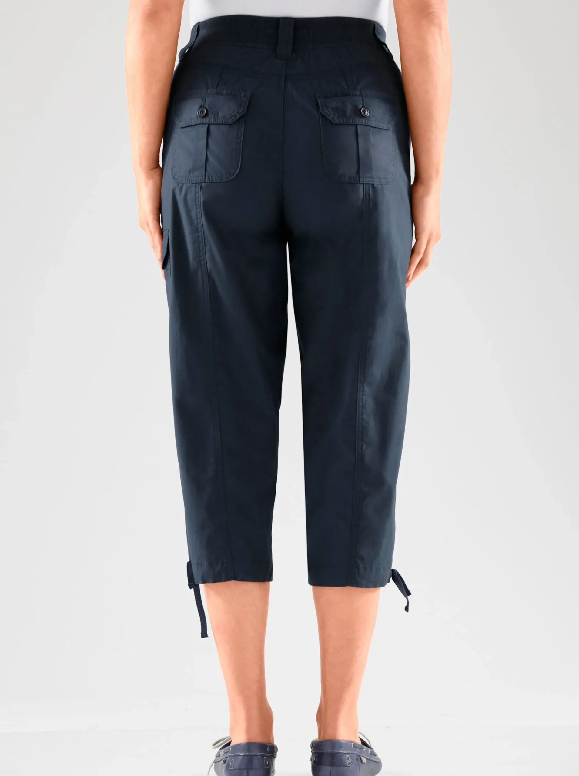 Hosen| Caprihose mit weitenverstellbarem Saum marine