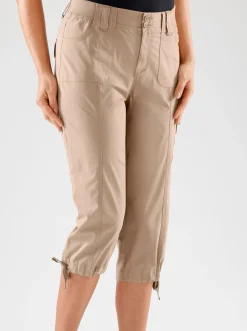 Hosen| Caprihose mit weitenverstellbarem Saum taupe