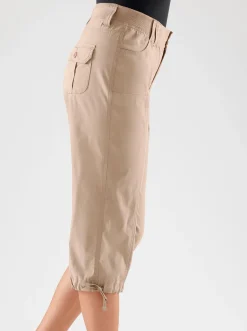 Hosen| Caprihose mit weitenverstellbarem Saum taupe