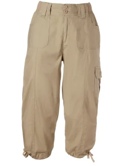 Hosen| Caprihose mit weitenverstellbarem Saum taupe