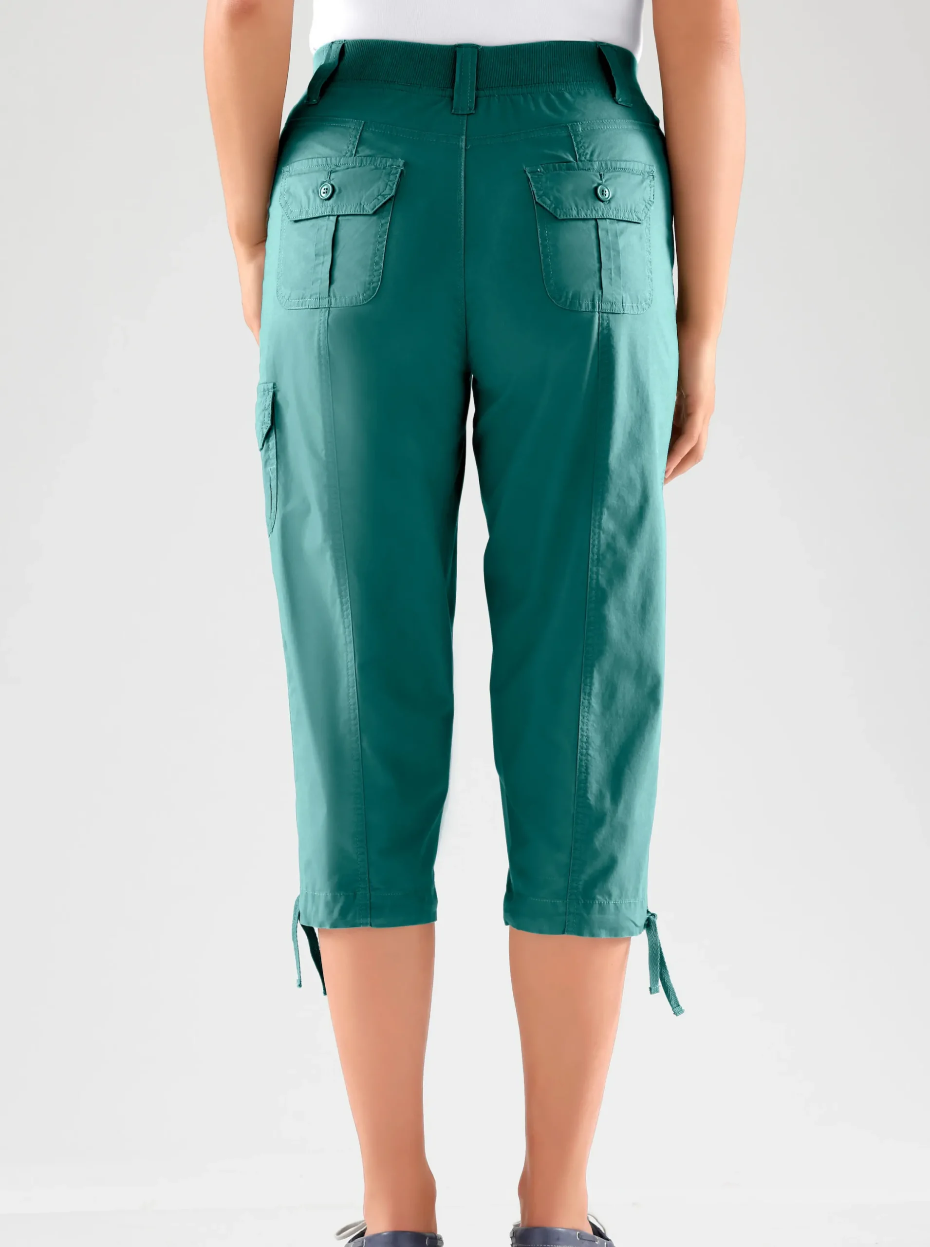 Hosen| Caprihose mit weitenverstellbarem Saum petrol