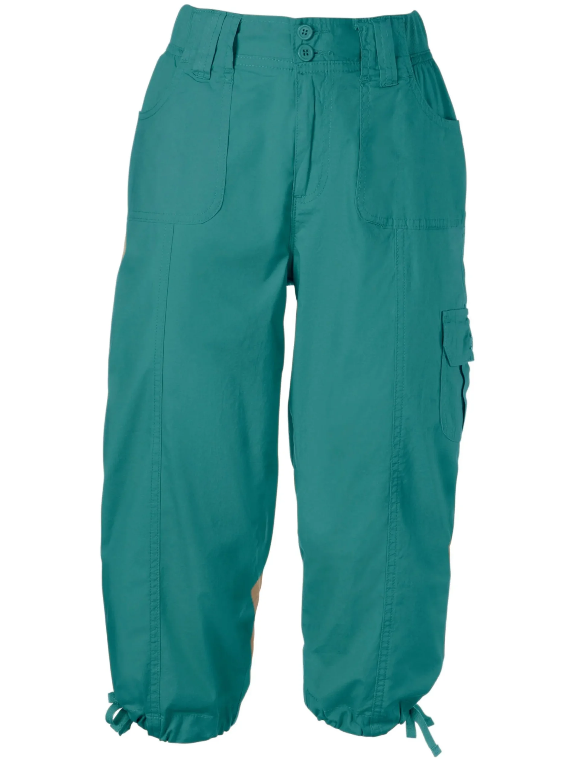 Hosen| Caprihose mit weitenverstellbarem Saum petrol