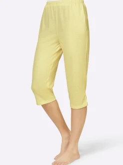 Homewear|feel good Capri-Hosen weiß+zitrone