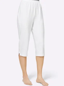 Homewear|feel good Capri-Hosen weiß+zitrone