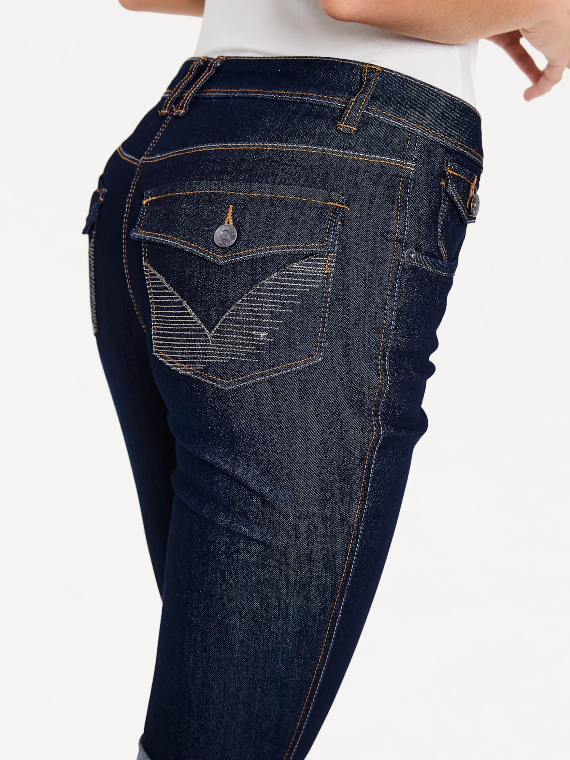 Strandmode|Hosen|heine Capri-Jeans darkused