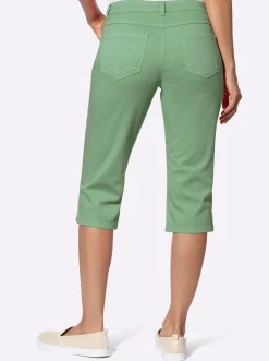 Hosen| Caprijeans mit kurzen Fußschlitzen eucalyptus