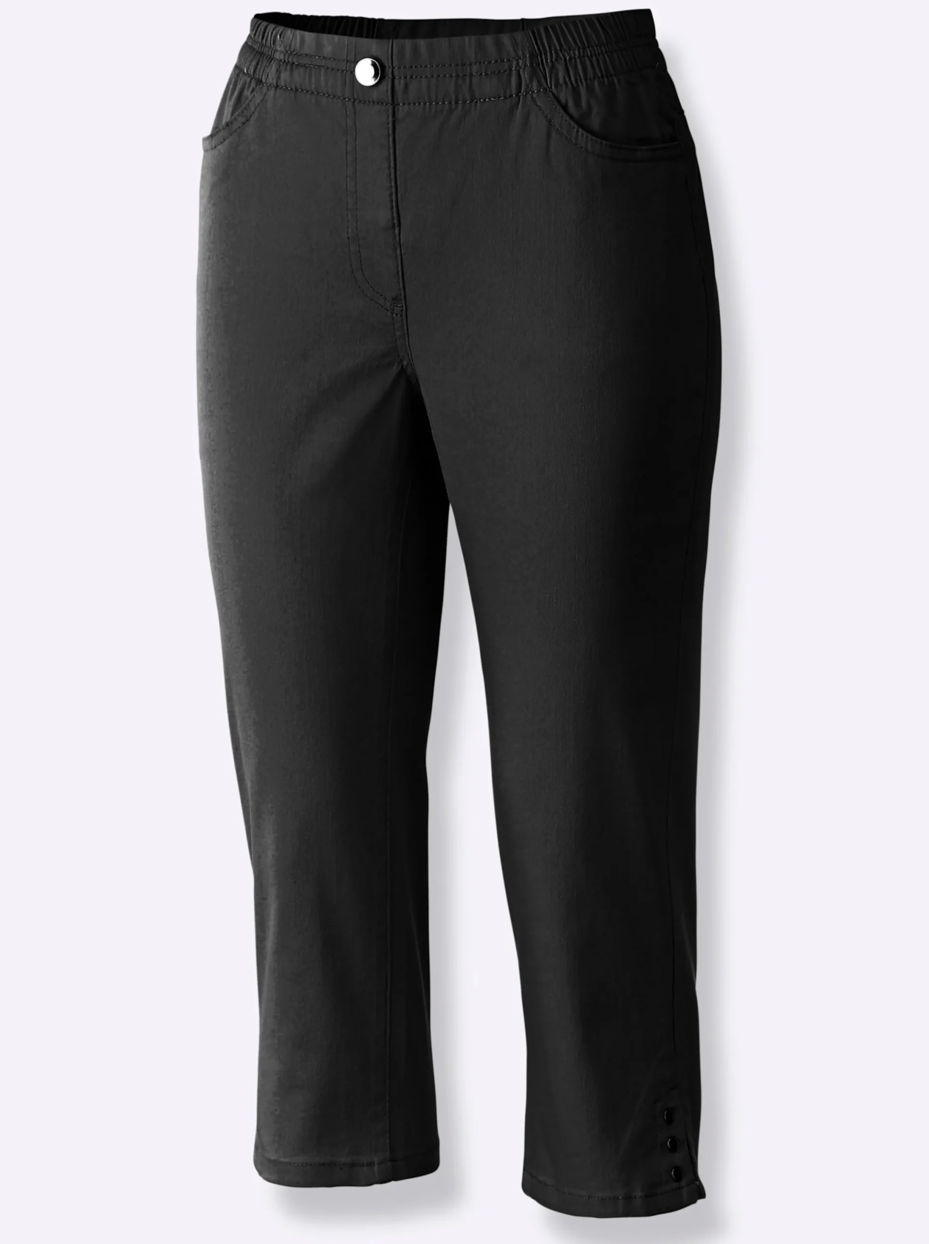 Jeans| Caprijeans mit Nieten-Verzierung black-denim