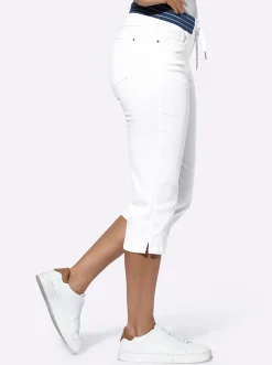 Basics| Caprijeans mit Rundum-Dehnbund weiß
