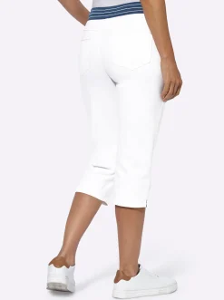 Basics| Caprijeans mit Rundum-Dehnbund weiß