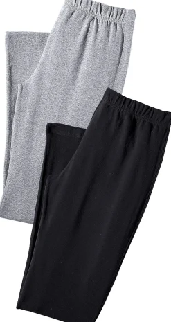 Hosen| Caprileggings 1xhellgrau-meliert,1xschwarz