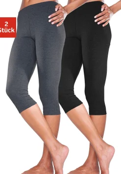 Hosen| Caprileggings 1xanthrazit-meliert,1xschwarz