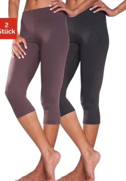 Hosen| Caprileggings 1xbraun,1xschwarz