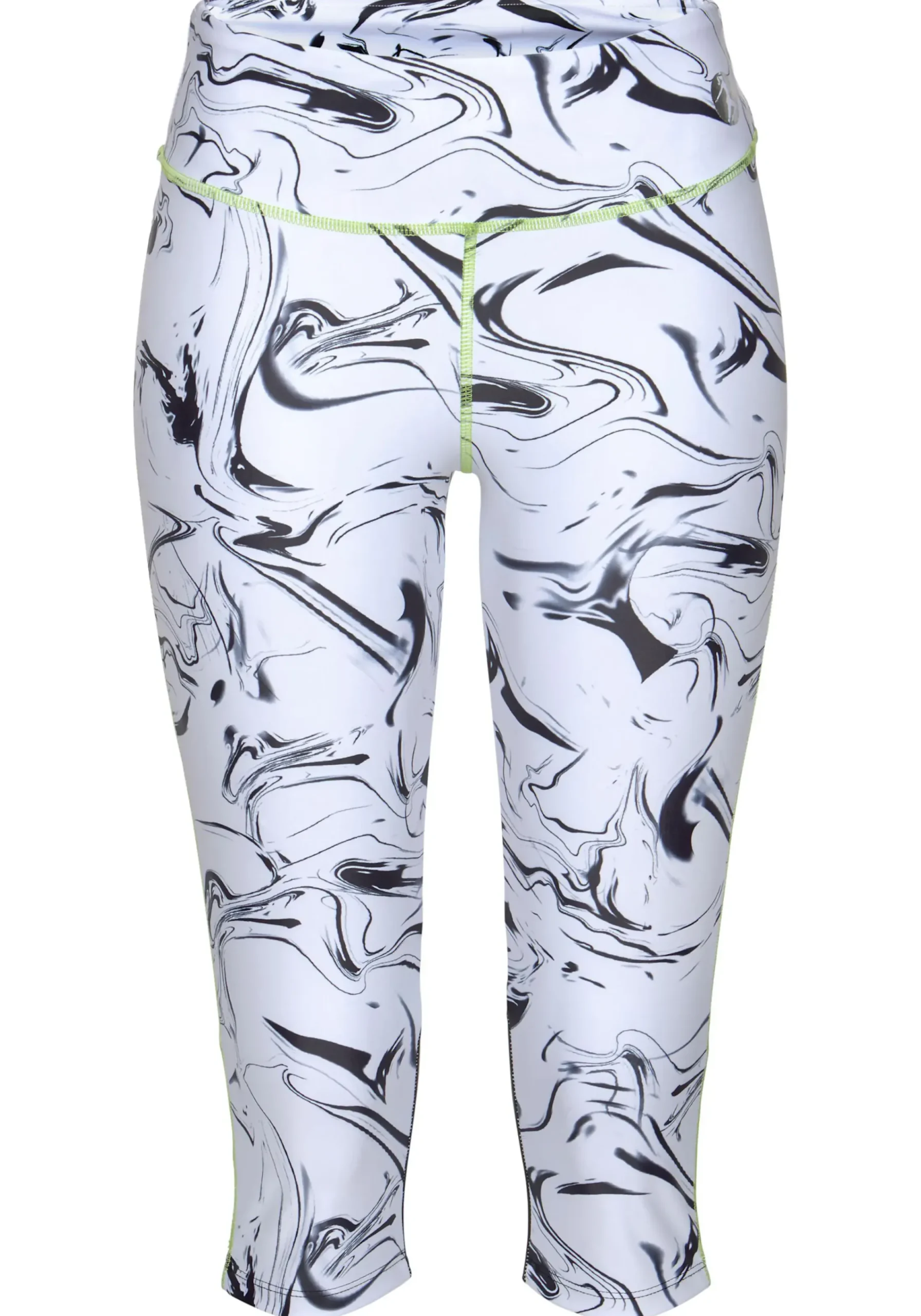 Hosen|LASCANA ACTIVE Caprileggings weiß-marmoriert-schwarz