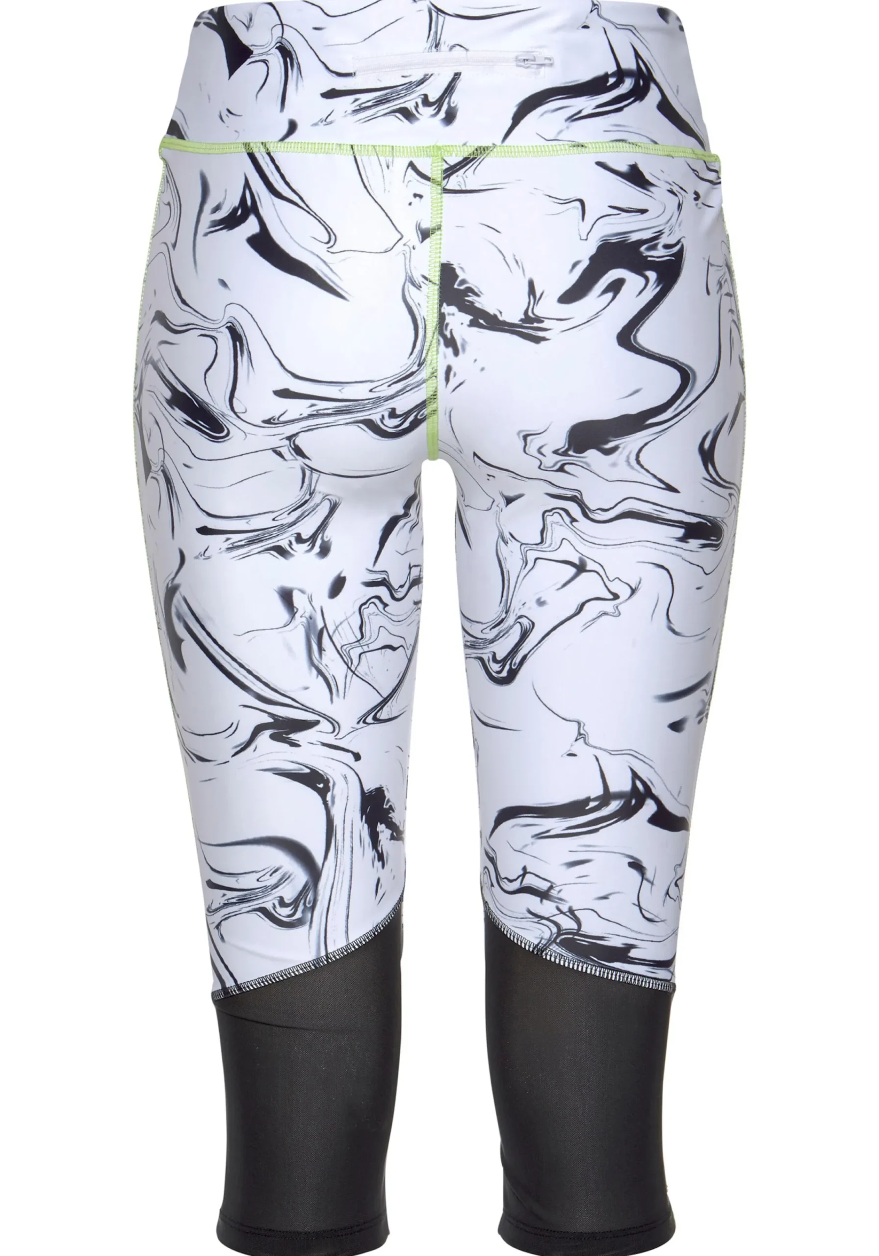 Hosen|LASCANA ACTIVE Caprileggings weiß-marmoriert-schwarz