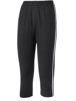 Hosen| Caprileggings mit kontrastfarbigen Paspeln schwarz-weiß