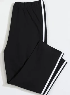 Hosen| Caprileggings mit kontrastfarbigen Paspeln schwarz-weiß