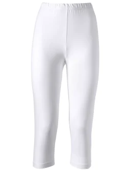 Hosen| Caprileggings mit Rundum-Dehnbund weiß