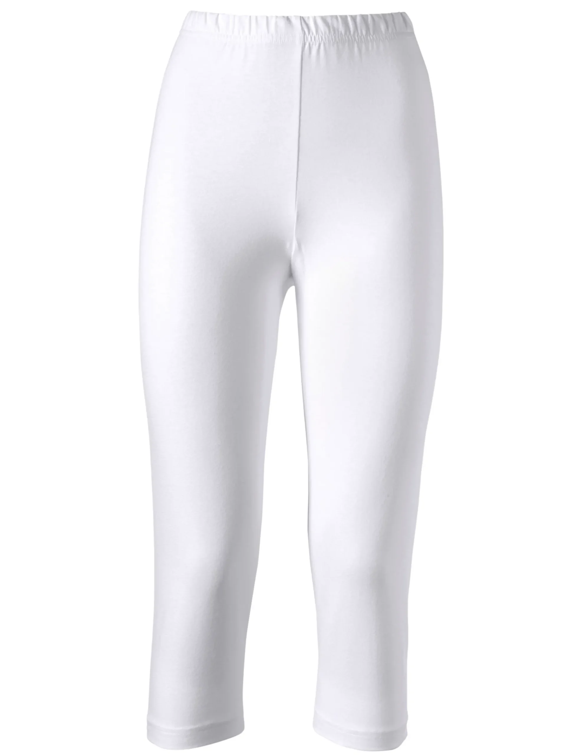Hosen| Caprileggings mit Rundum-Dehnbund weiß