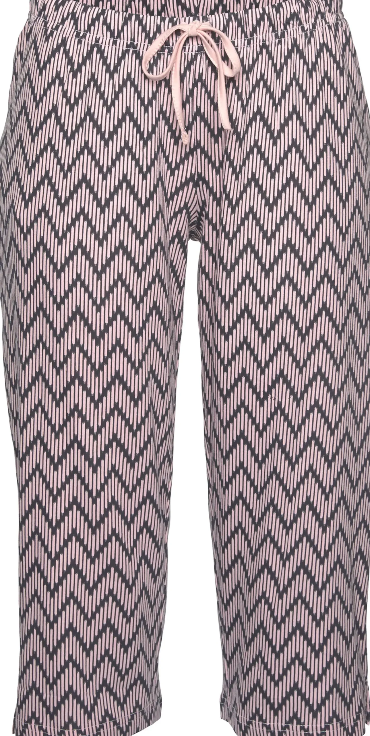 Nachtwäsche|Vivance Dreams Capri-Pyjama dunkelblau-hellrosa-gemustert