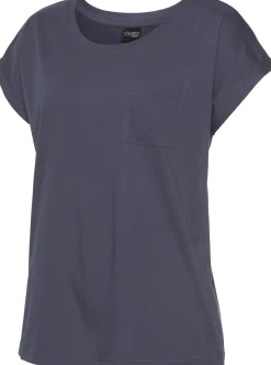 Nachtwäsche|Vivance Dreams Capri-Pyjama dunkelblau-hellrosa-gemustert