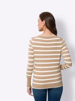 Strickjacken|heine Cardigan camel-ecru-gestreift