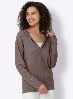 Strickjacken|heine Cardigan dunkeltaupe-meliert
