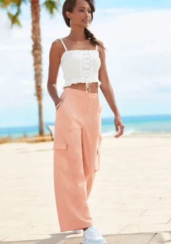 Hosen|Buffalo Cargohose peach