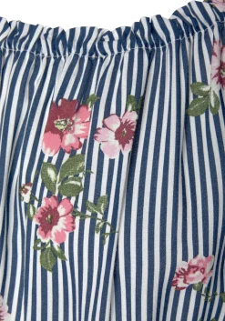 Strandmode|Blusen|LASCANA Carmenbluse marine-weiß-gestreift