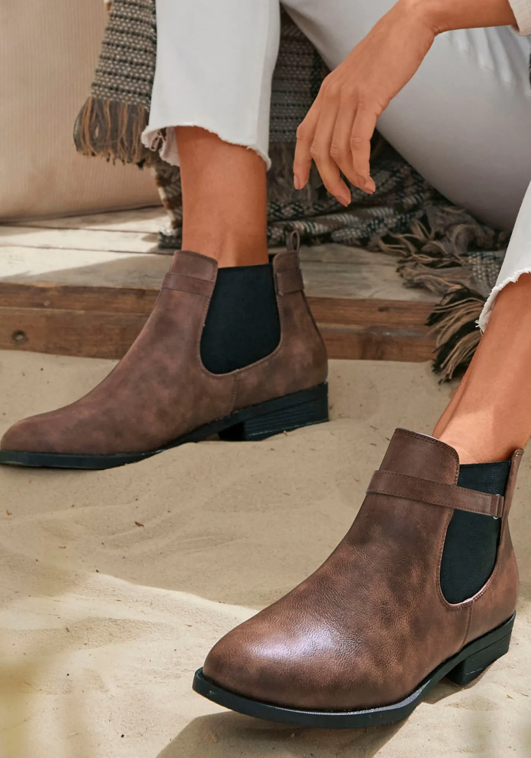 Stiefeletten|Stiefel|Vivance Chelseaboots braun