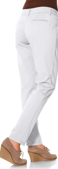Basics|heine Chinohose in Karotten-Form weiß