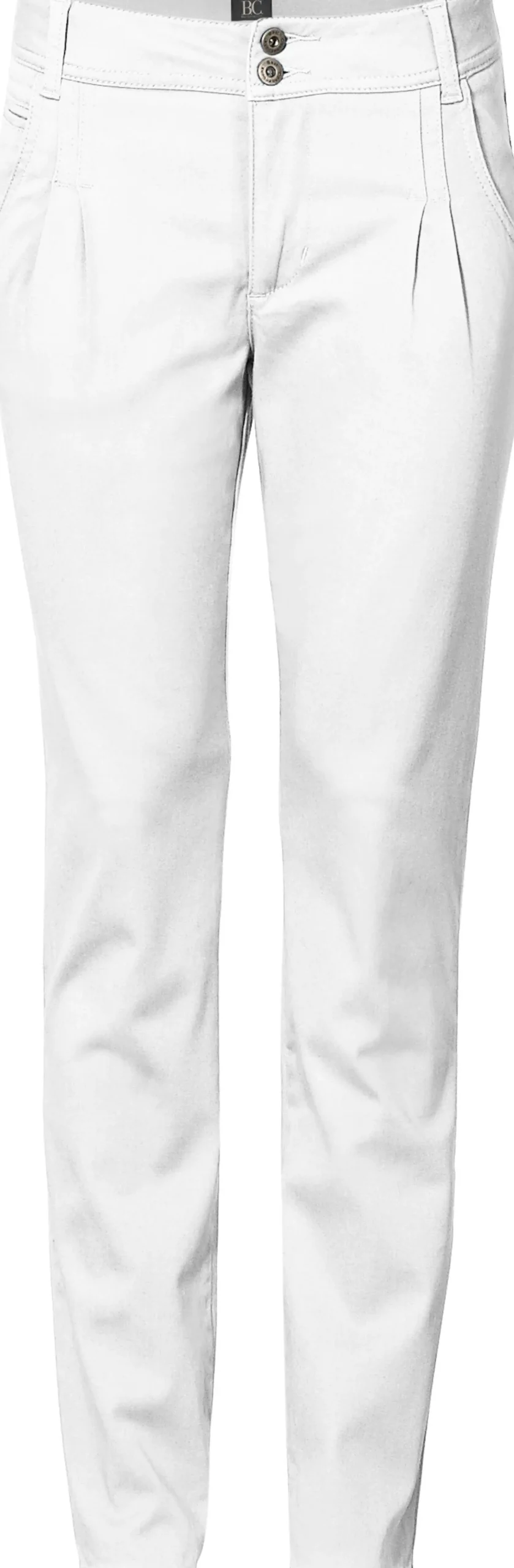 Basics|heine Chinohose in Karotten-Form weiß