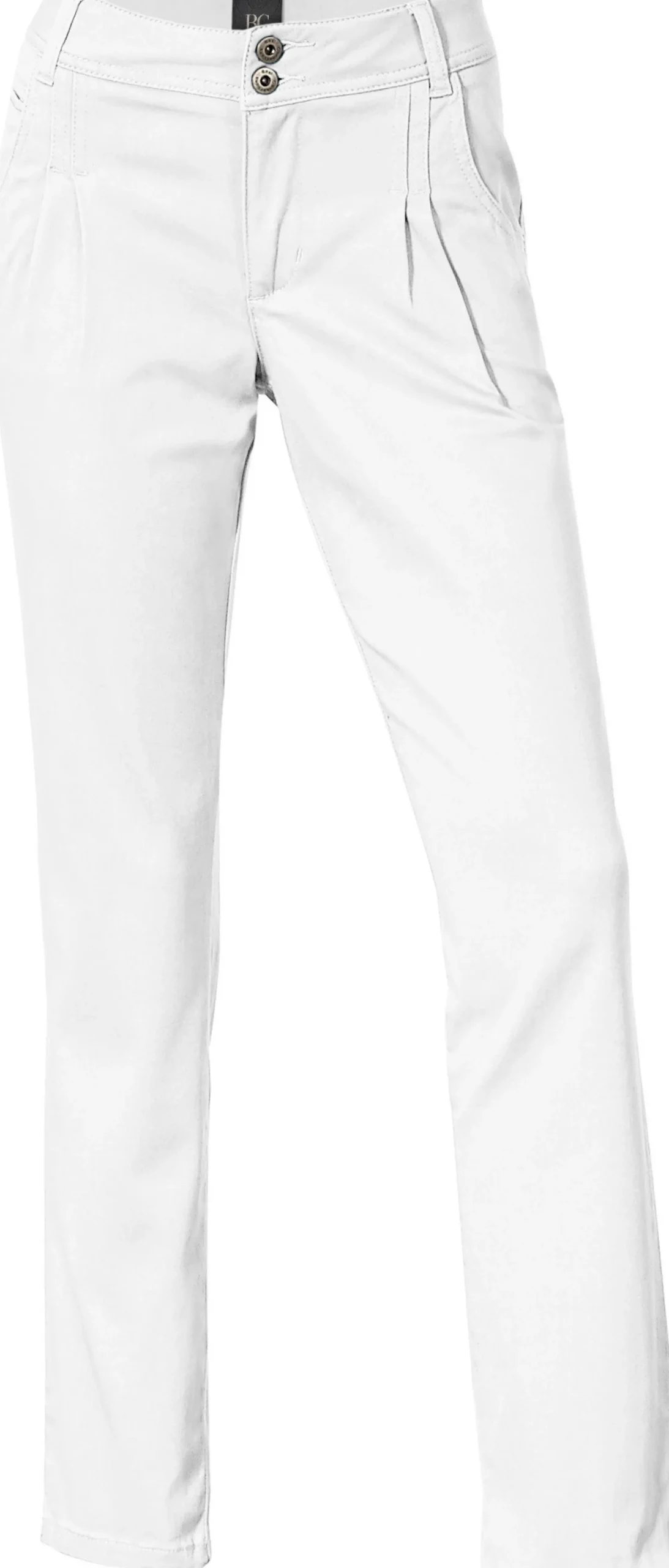 Basics|heine Chinohose in Karotten-Form weiß