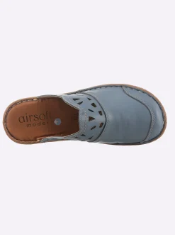 Pantoletten|airsoft modern+ Clog taubenblau