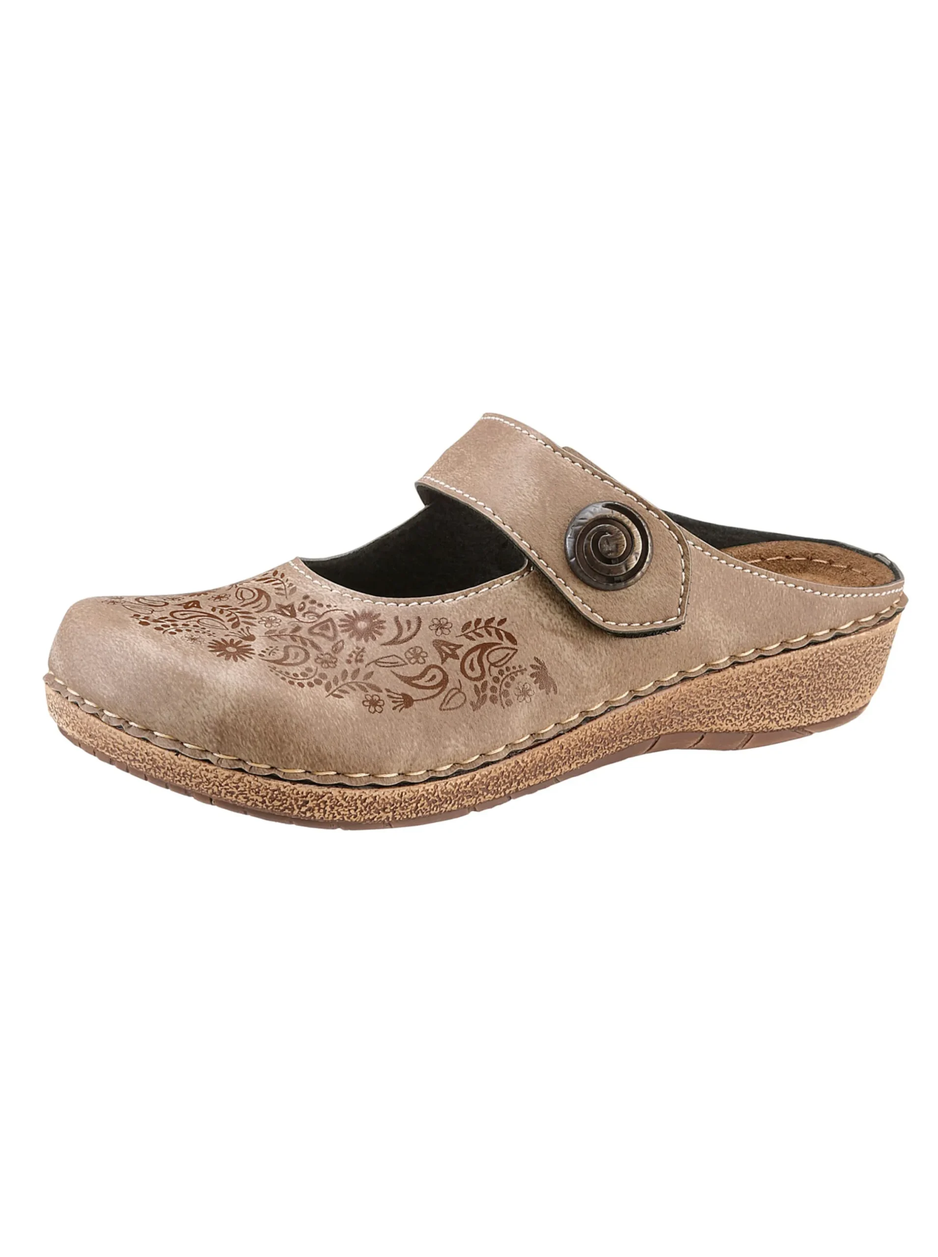 Pantoletten|Franken Schuhe Clog taupe